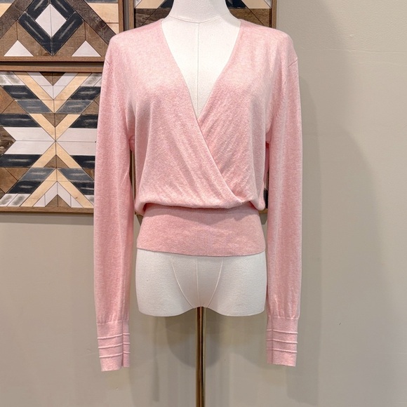lululemon athletica Sweaters - Lululemon Crossover Ribbed Waist Sweater Cotton Cashmere Heathered Dew Pink 4